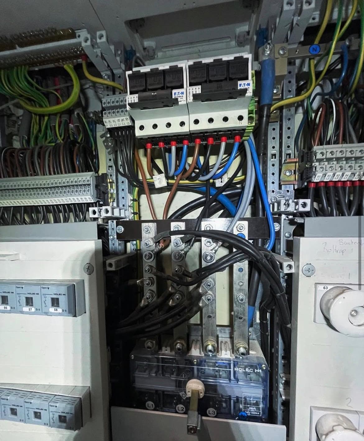 Detail van uitgevoerd elektrotechnisch werk door Voltiek BV.